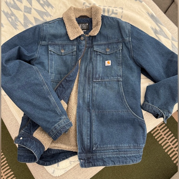 Carhartt Other - Carhartt Denim Jacket with Sherpa Lining